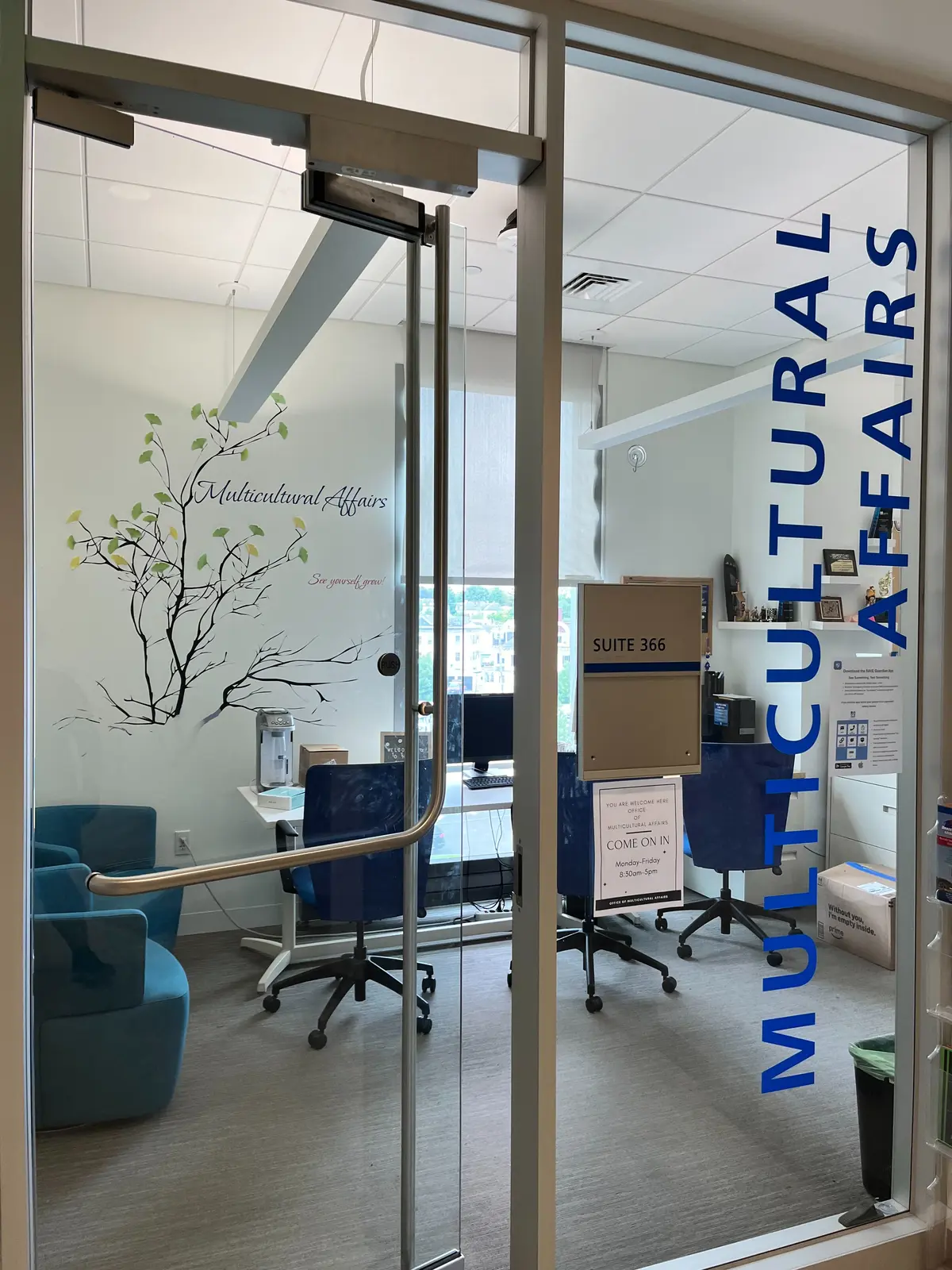 Door of Multicultural Affairs main office.