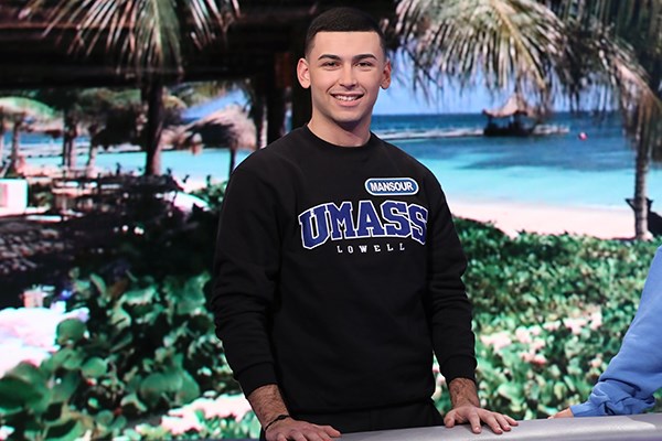 UML honors political science student Mansour Chaya won money for law school on "Wheel of Fortune"