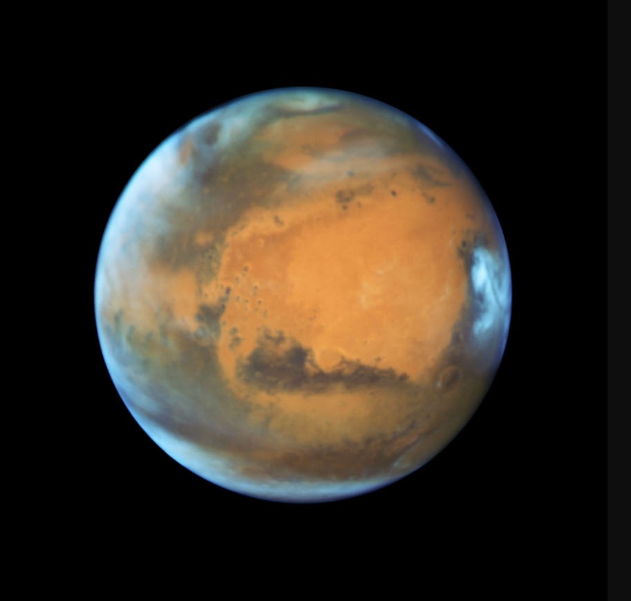 Hubble Space Telescope photo of Mars