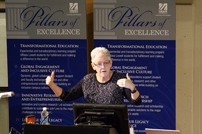 Gina McCarthy speaks to students at O'Leary