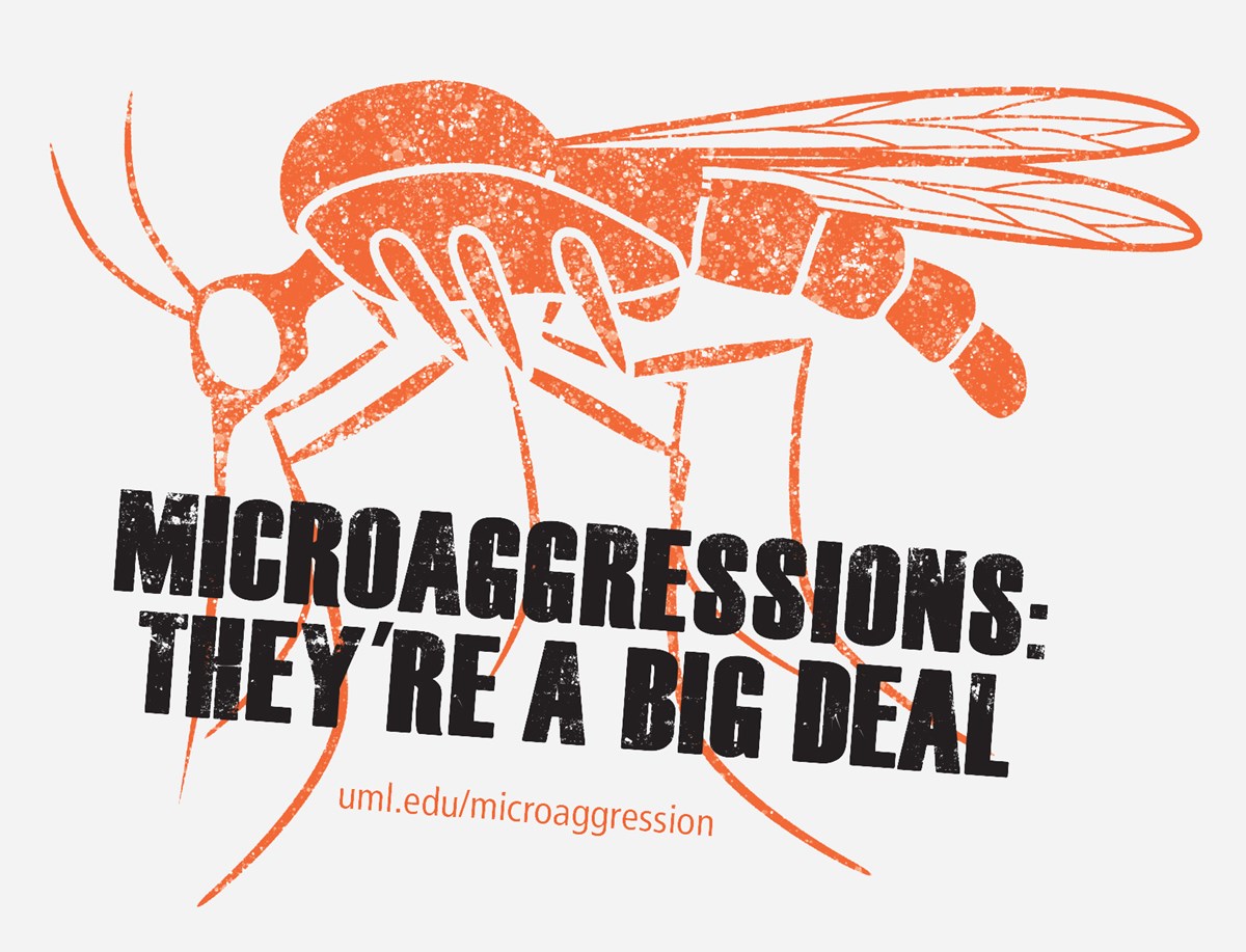 Microaggressions: They're a Big Deal graphic with mosquito in background