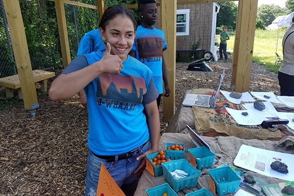 Destany Medina, a student at The Career Academy, got a summer job through the Career Center of Lowell with Mill City Grows, a food justice organization.