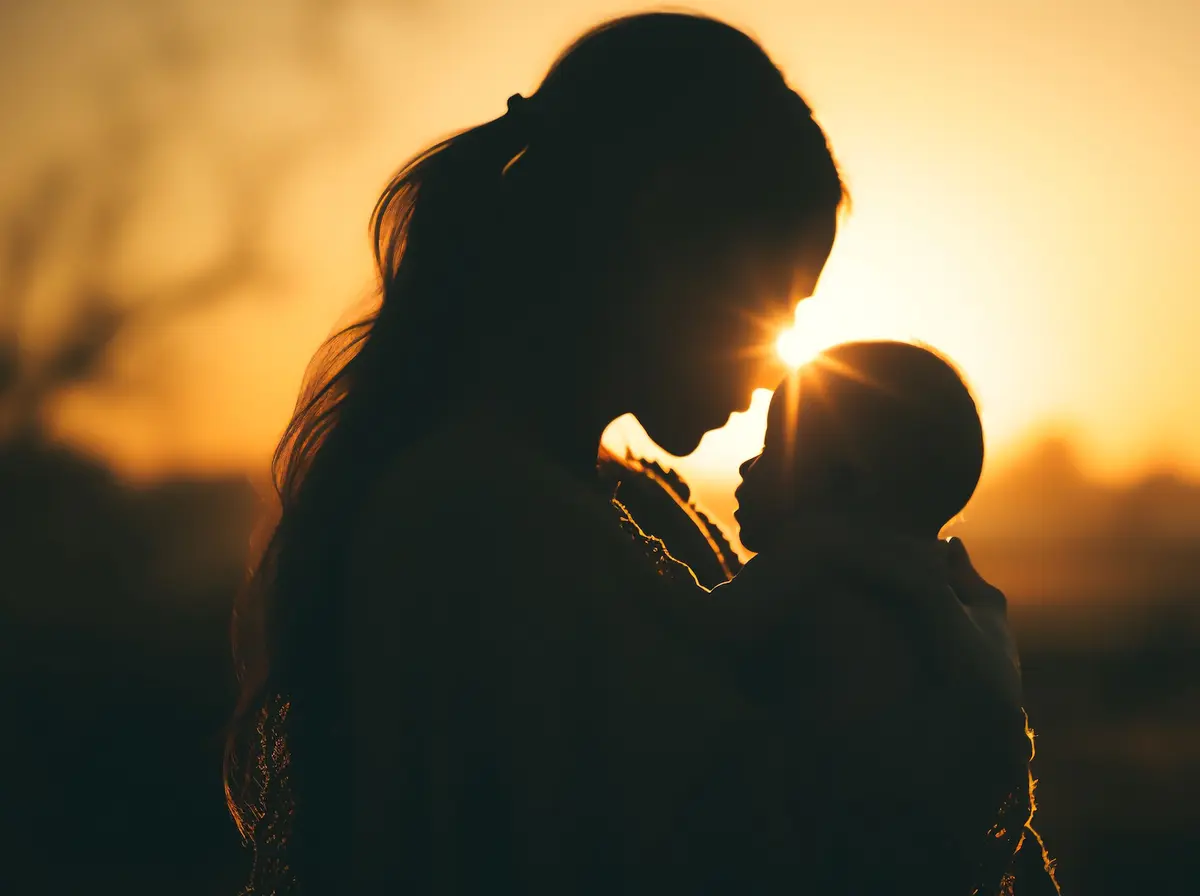 Mother holding baby