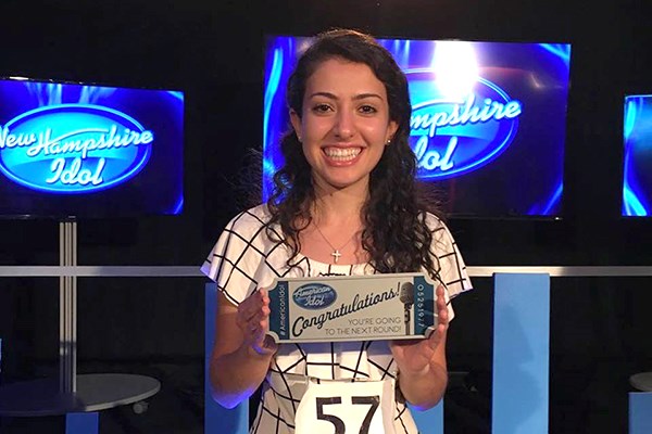 Nicole Hayek holds her Silver Ticket after winning NH Idol