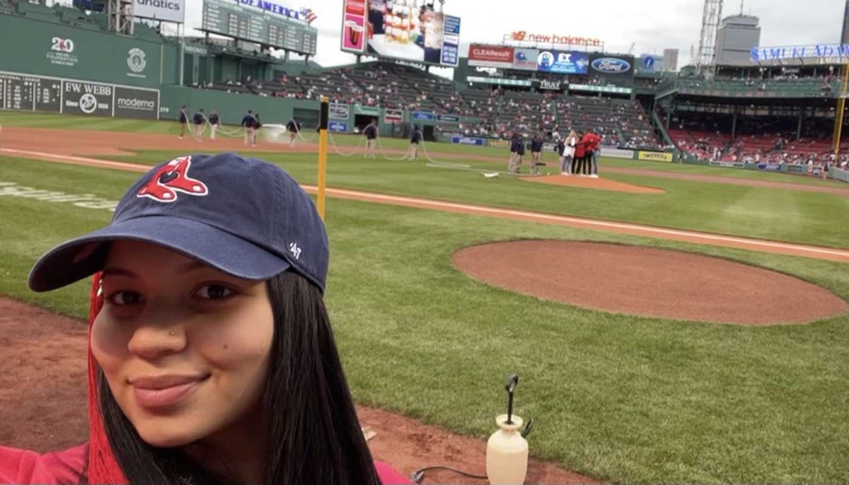 Nicole Carrasco-Cruz inside the Red Sox Fenway Park
