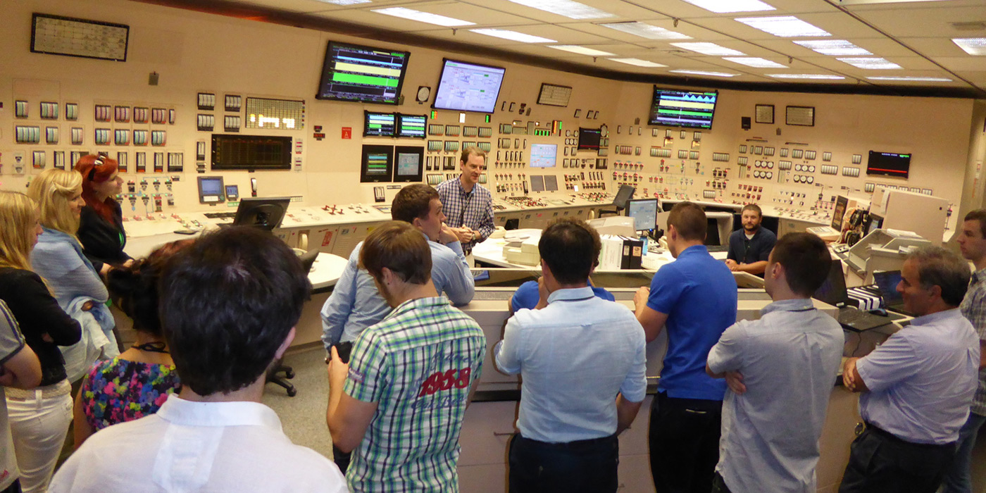Chemical/Nuclear Engineering students touring the control room of the nuclear reactor.