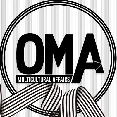 Black circle with Office of Multicultural Affairs (OMA).