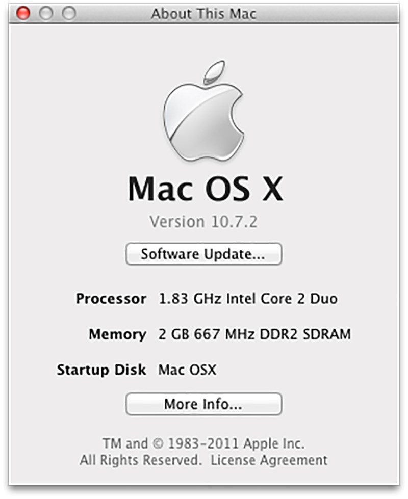 Version of your MAC OS X 