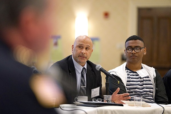 Lawrence High principal Michael Fiato speaks during the panel discussion