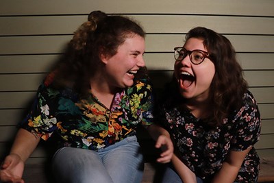 The stars of "Pen and Jo," a new web TV comedy series created by UMass Lowell Honors Student Elise Gorzela, are Annie Walsh and Melina Leon