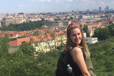 Psychology major Elizabeth Mason enjoys the view of Prague.