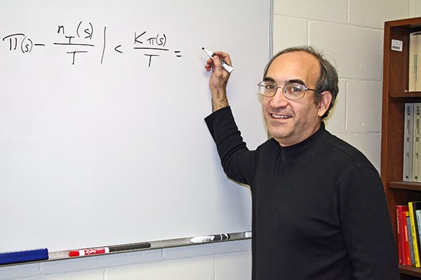 Math Prof. James Propp in his office