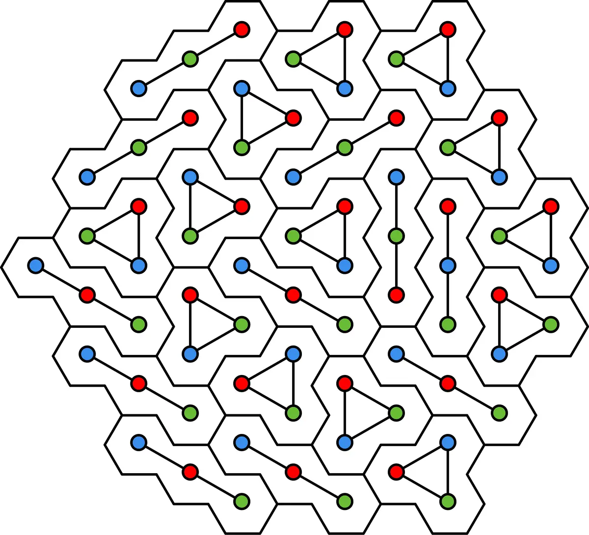 A benzel tiled with hexagonal shapes