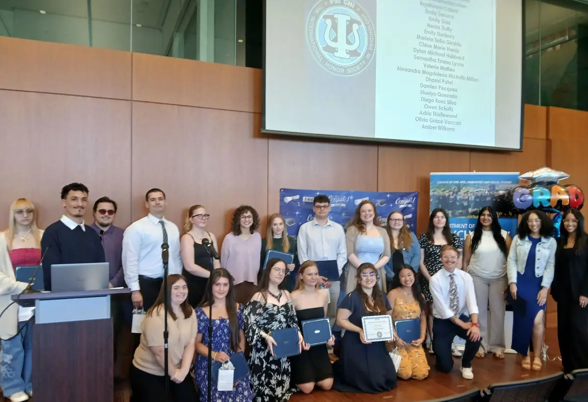Psi Chi Inductees & Faculty Advisor Sarah Merrill, PhD