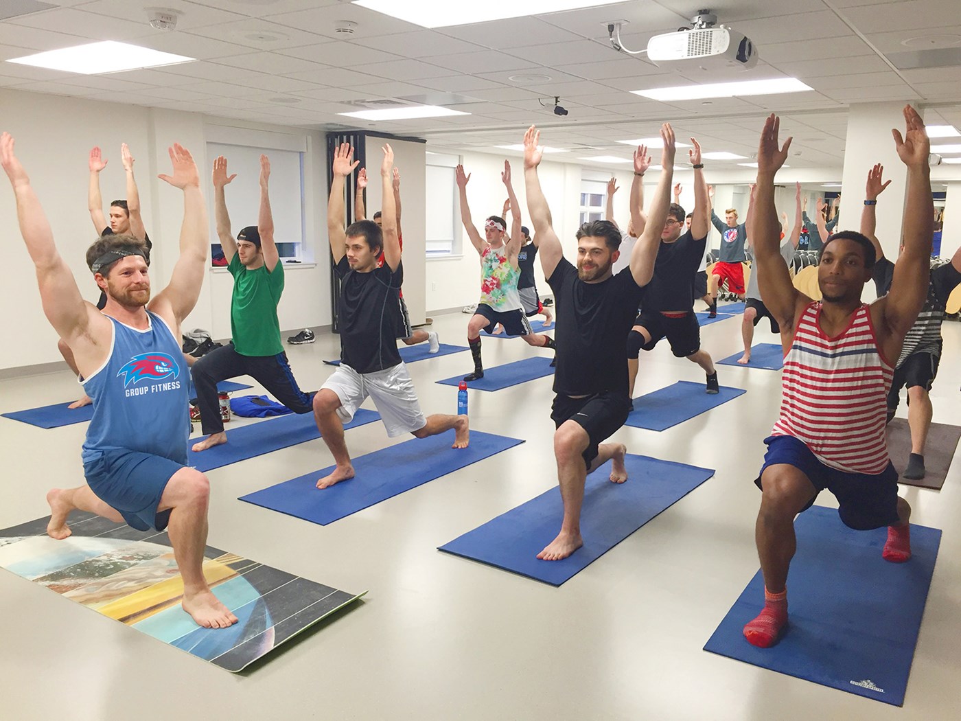 Yoga class in Riverview Fitness Center