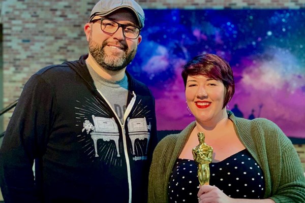 Toy Story 4 director Josh Cooley shares an Oscar moment with Rachael Bigelow '11, who helped shape the film's musical palette.