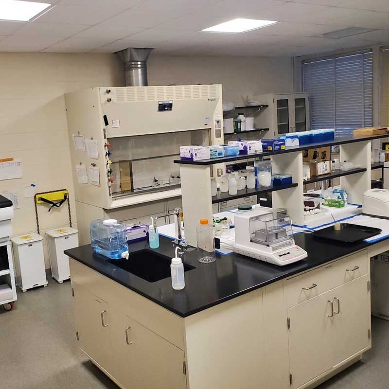 UMass Lowell's quantitative radio chemistry lab set up for analytical and separations chemistry