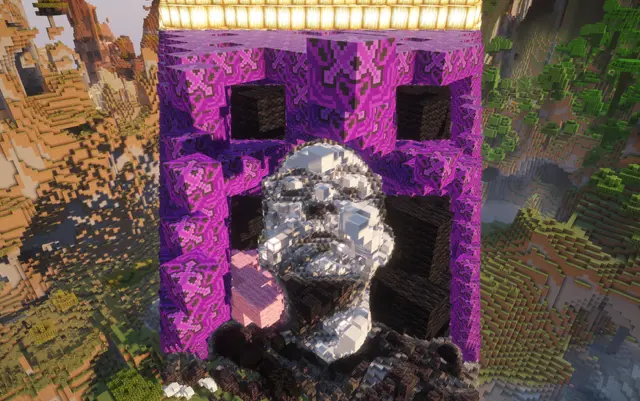 Face on Minecraft screen
