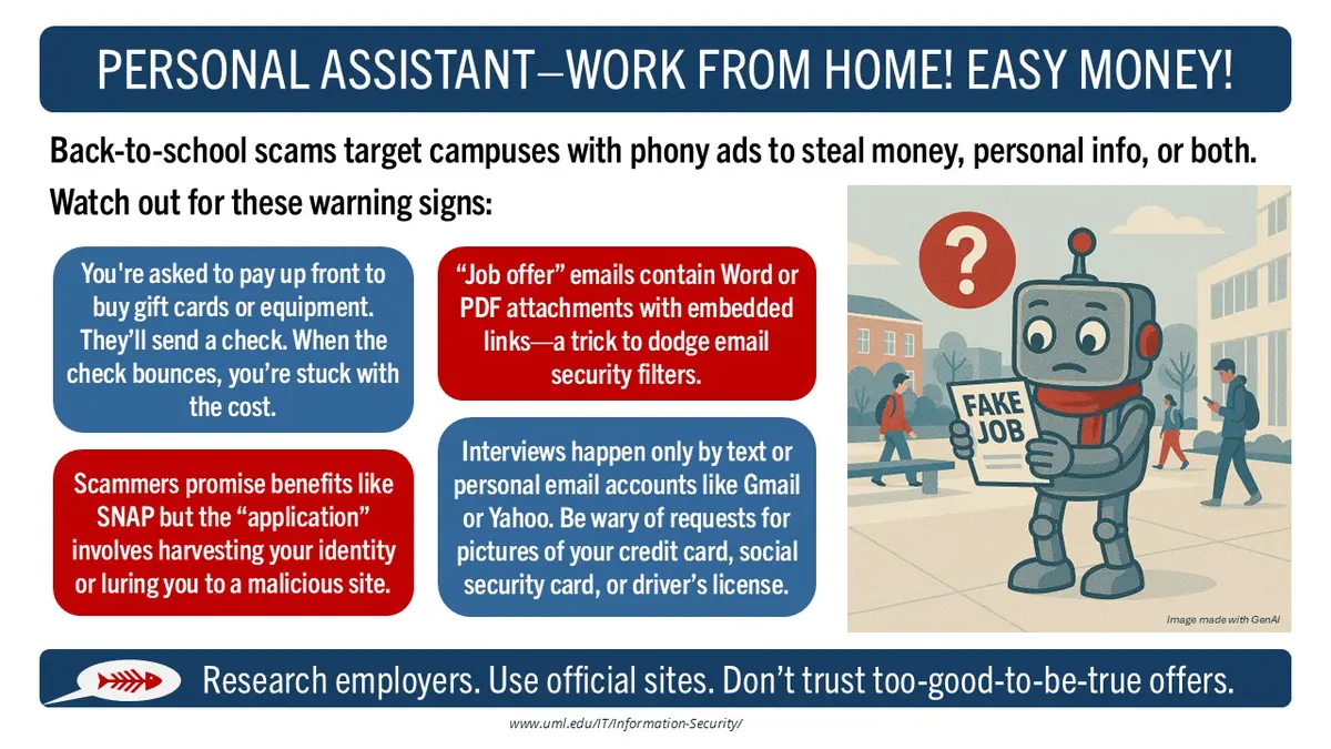 Residence Halls - Job scams slide info