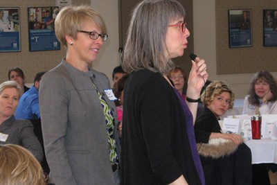 Robin Toof and Nili Pearlmutter at the Community Connections Breakfast