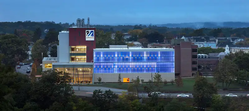 The Saab Emerging Technologies and Innovation Center seen from across the river