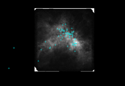 The SMC galaxy with all known X-ray Pulsars distributed across it.