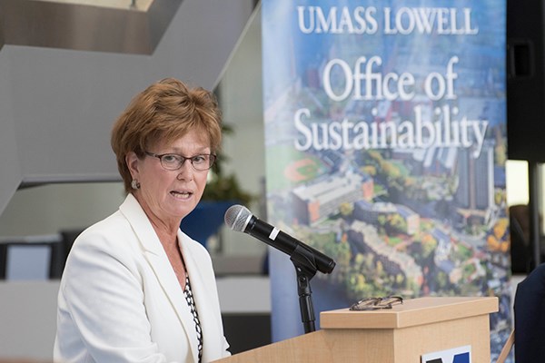 Chancellor Jacquie Moloney at the state LEED event