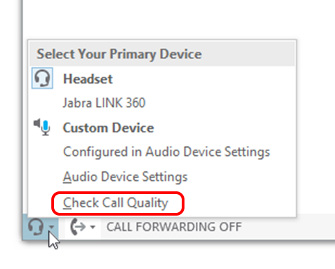 Skype for Business: Click in the lower left corner of the main window and select “Check Call Quality”. This will make a test call to verify your audio is working correctly - you will be able to record a short message which will be played back for you.