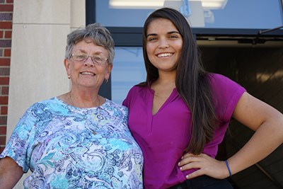 Sister Joanne Sullivan, principal of St. Patrick's, and Brianna Atwood