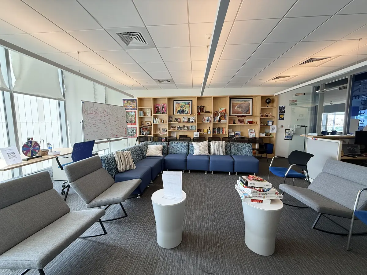 View inside the social justice center.