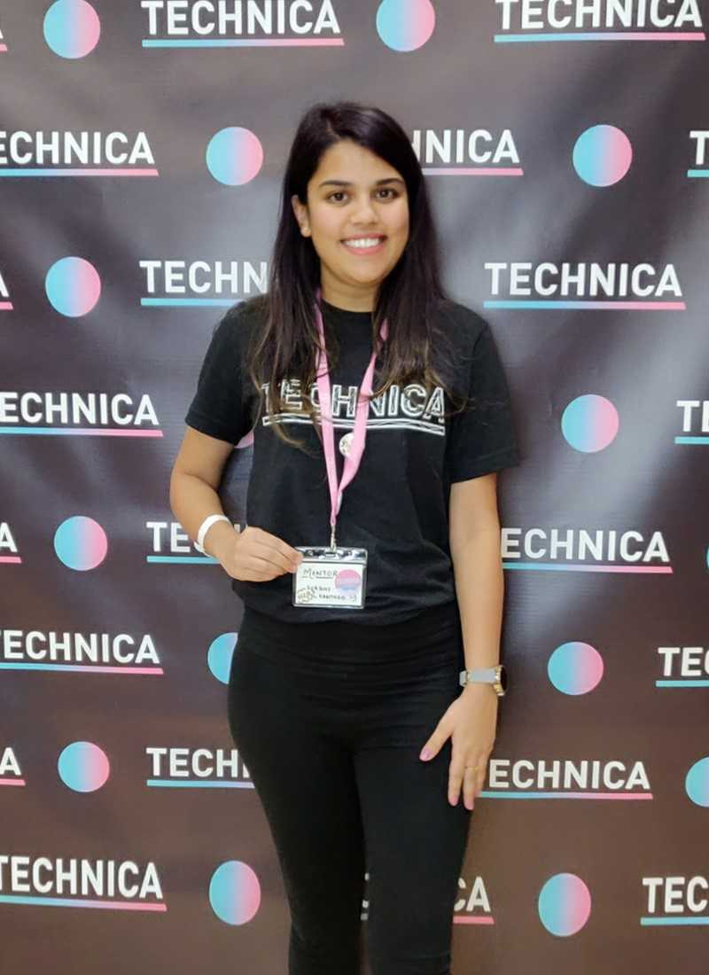 Headshot of Surbhi Kanthed at Technica 2019, a hackathon
