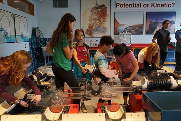 A school group at the Tsongas Industrial History Center