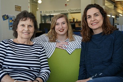 This summer, Mary Humble (left), Georgina Hutchison and Deirdre Hutchison will all be studying together at UMass Lowell.