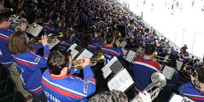 The UMass Lowell Pep Band, also known as the Jazz Rock Big Band, is under the direction of Dan Lutz, and Deb Huber. Established in 1995, the ensemble maintains a demanding schedule, performing at local festivals, state finals, and championships within the United States. The band also serves the University as a source of entertainment, performing at Division I hockey games and other campus events.