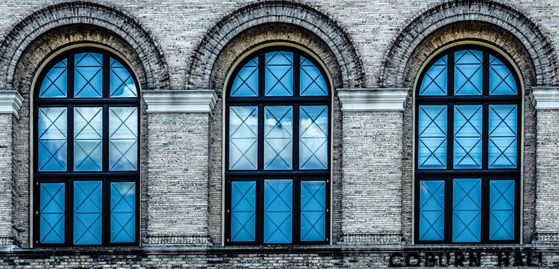 Arched windows of Coburn Hall