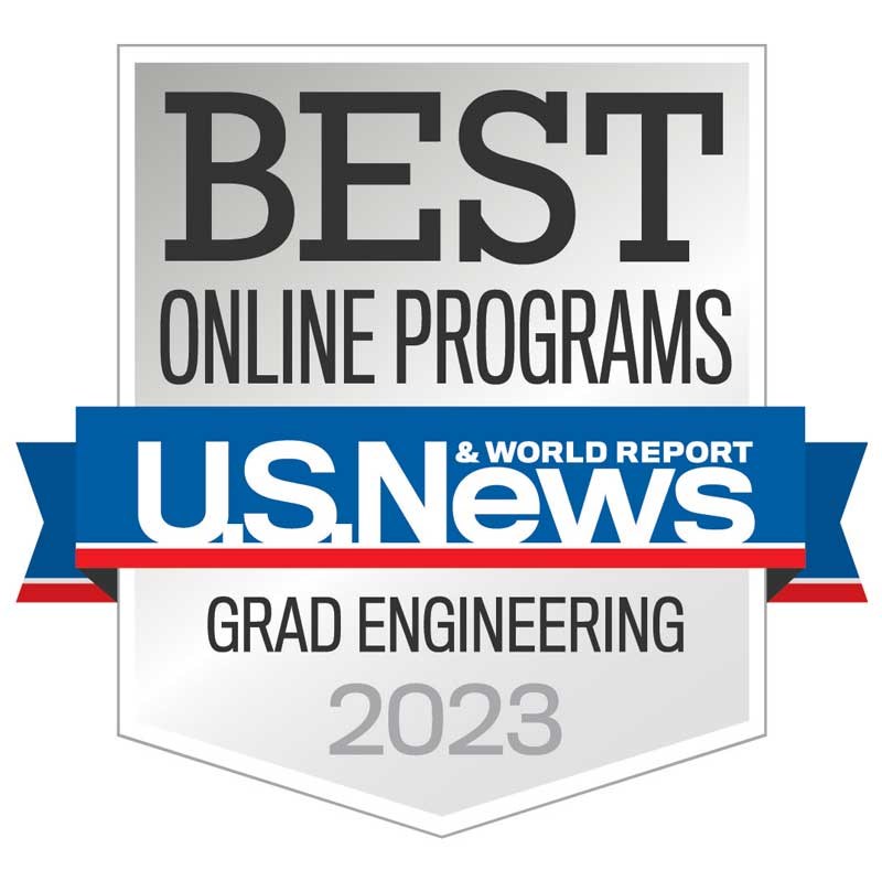 U.S. News & World Report badge for best online graduate engineering program