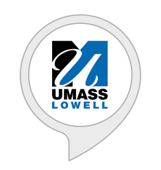 Amazon Alexa skill with UMass Lowell logo