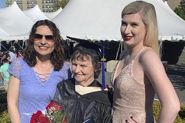 Deirdre Hutchison, Mary Humble and Georgina Hutchison at the UMass Lowell commencement 