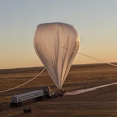 Large NASA helium balloon being inflated to carry the PICTURE-C mission.