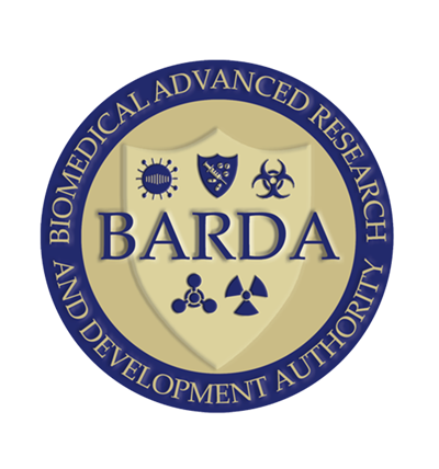 Logo for BARDA - Biomedical Advanced Research and Development Authority. The Biomedical Advanced Research and Development Authority (BARDA) is a U.S. Department of Health and Human Services office responsible for procurement and development of countermeasures principally against bioterrorism, but also including chemical, nuclear and radiological threats as well as pandemic influenza and emerging diseases.