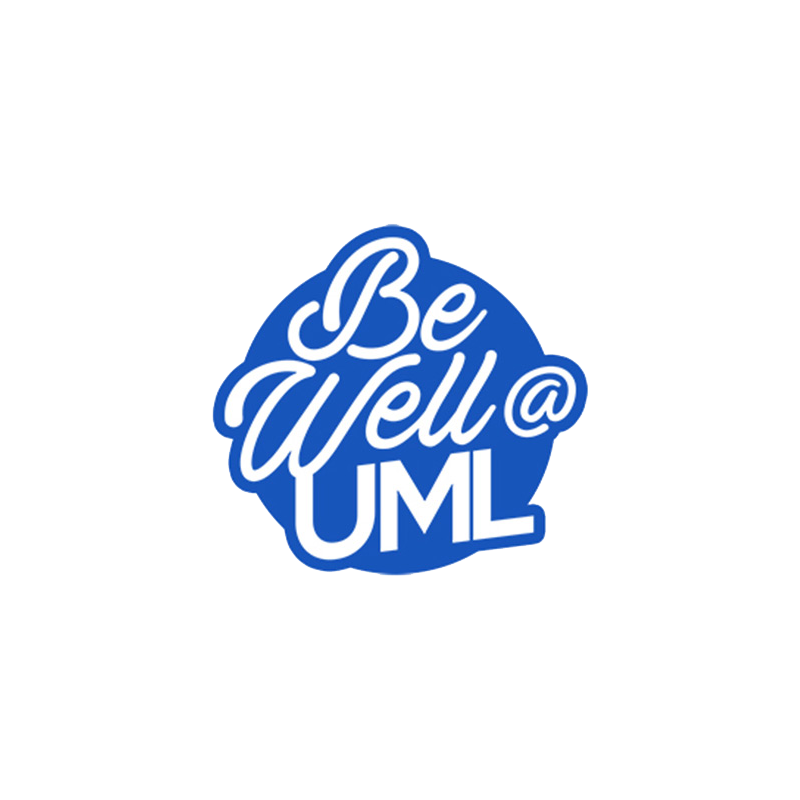 Be Well at UML (UMass Lowell) Logo in blue