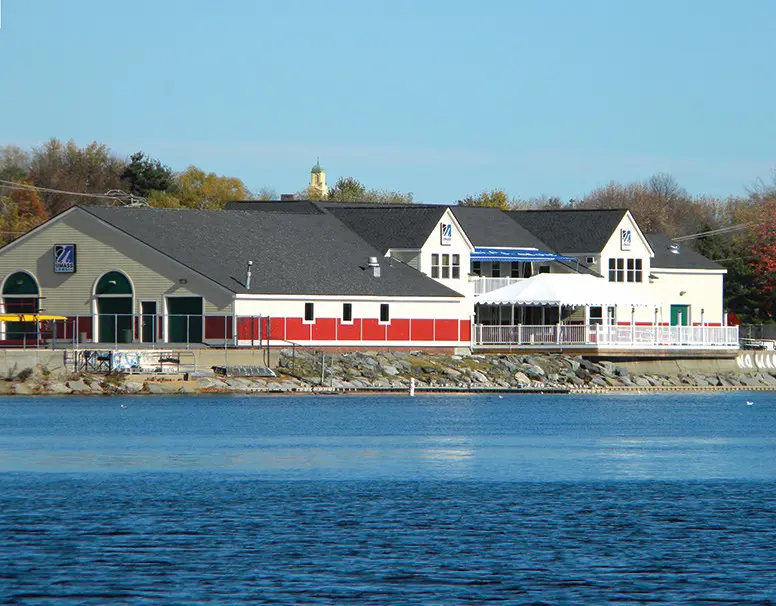 UMass Lowell's Bellegarde Boathouse along the Merrimack River
