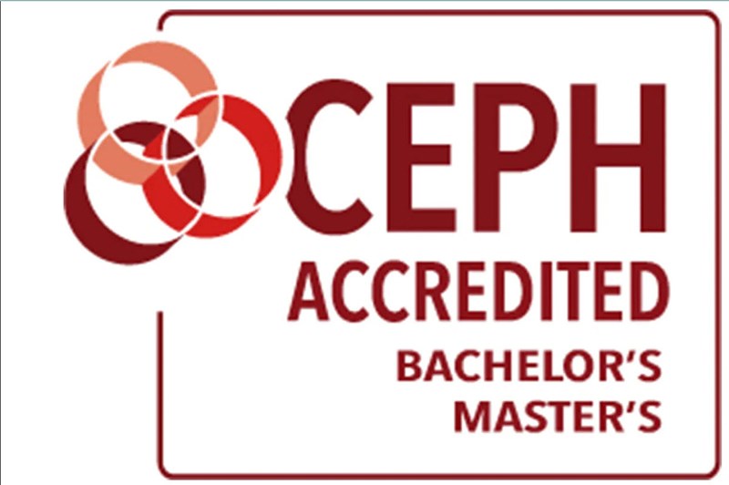 CEPH accreditation logo with words bachelor's and master's.