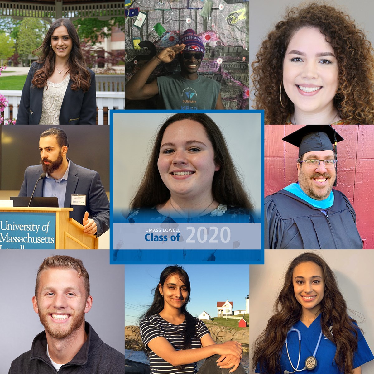 A collage of photos of 2020 graduates.