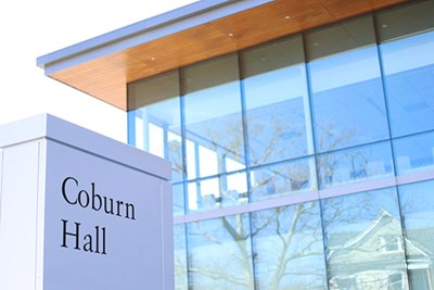 Sign in front of Coburn Hall