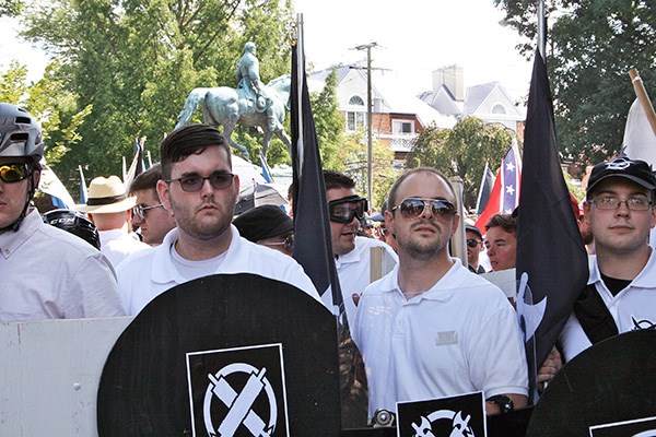 White supremacists at a Charlottesville, Va., rally