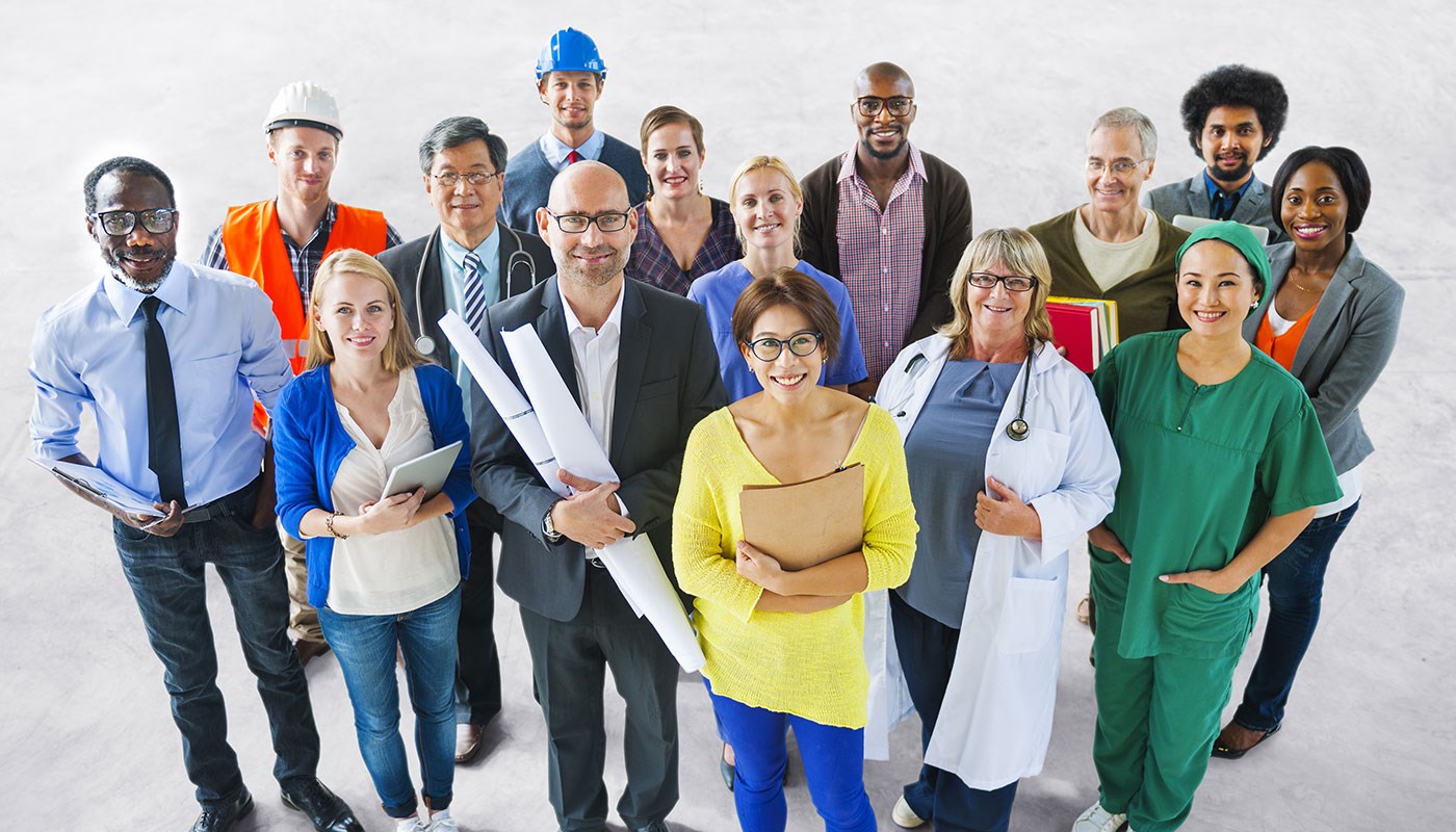 Group of diverse workers 
