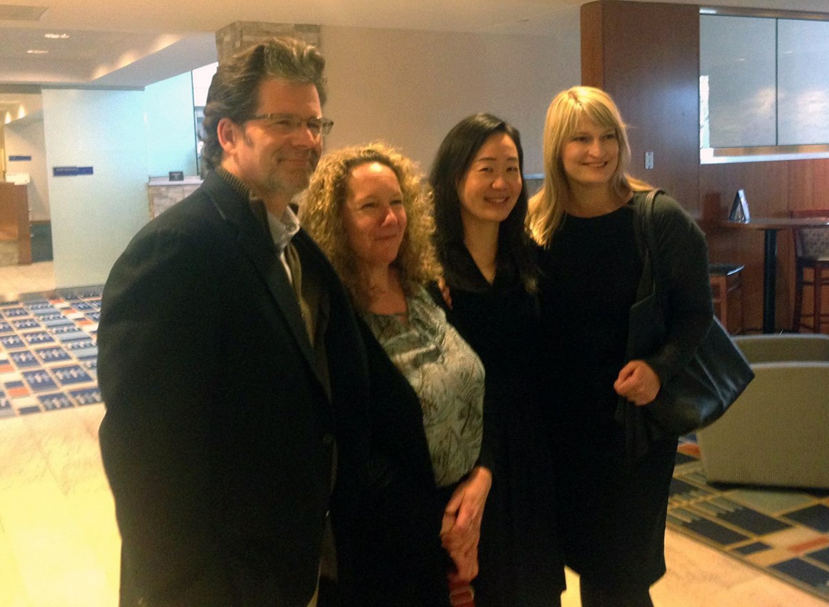 Creative writing faculty Andre Dubus, Maureen Stanton, Sandra Lim, and Maggie Dietz 