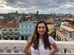 Corrina Quaglietta on a balcony overlooking Havana