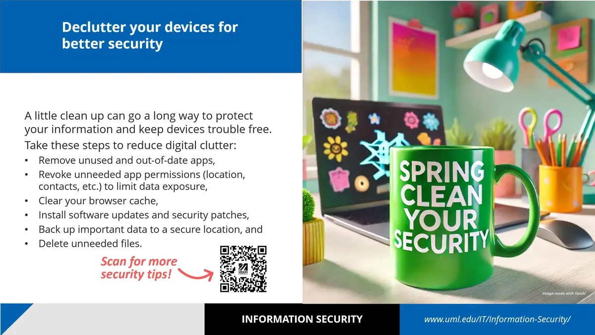 Slide with information on how to clean up and declutter digital devices.